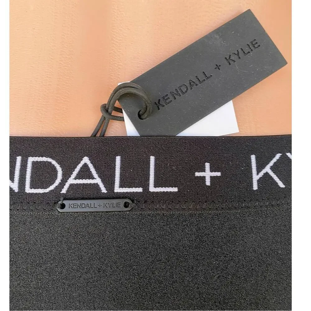 NWT ~ KENDALL + KYLIE Black Bikini Bottom Swimsuit ~ Women's Size SMALL